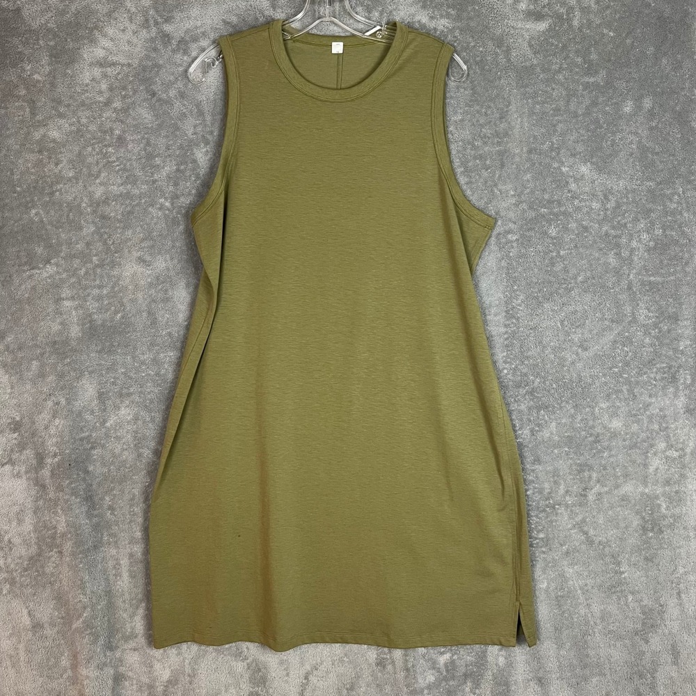 Lululemon Softstreme‎ Back in Action Tank Dress Womens 14 Olive Green Athleisure